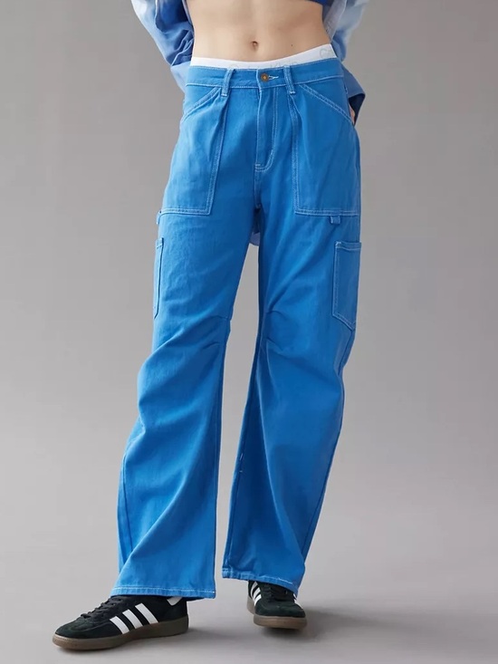 Lioness Pants - Lioness Miami Vice Cobalt Blue Baggy Wide Leg Jeans M Denim Pants